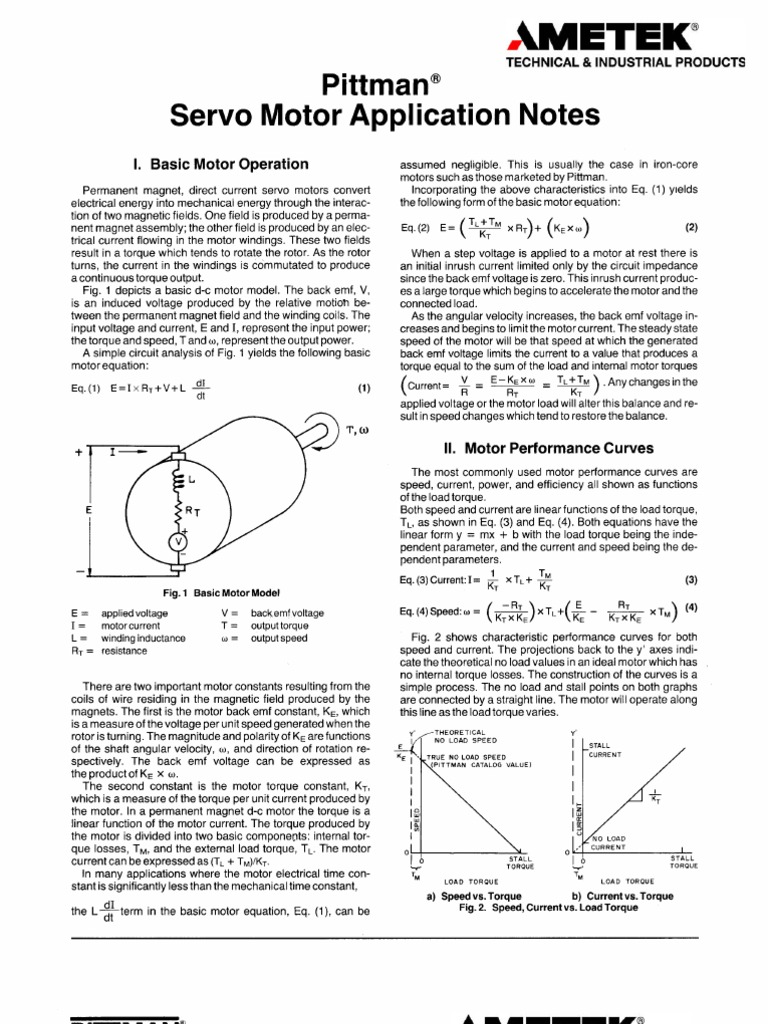 Servo Motor Engineering Basics | PDF