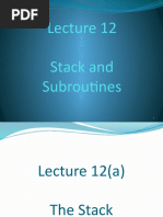 Lecture 12 Stack and Subroutines