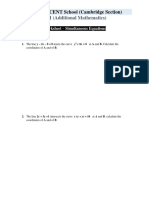 Worksheet - Simultaneous Equations PDF