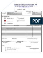 Submittal Form: Test Results Brochures Material Sample