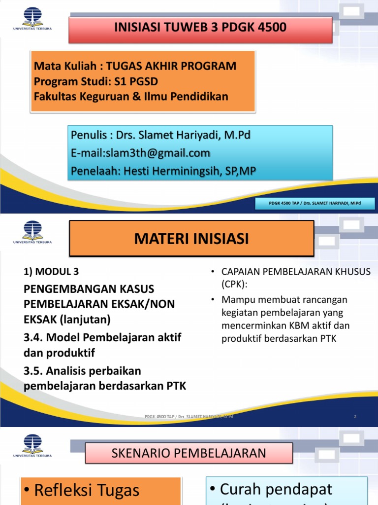 Ppt Tuweb 3 Pdgk4500 Tap 1 Pdf