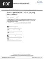 Product Attributes Model: A Tool For Evaluating Brand Positioning