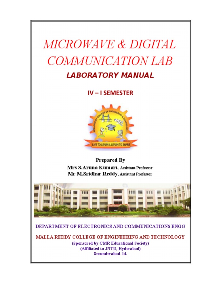Microwave & Digital Communication Lab Laboratory Manual PDF Modulation Electronic Engineering