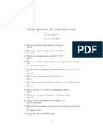 Sample Questions Math Preliminary Round