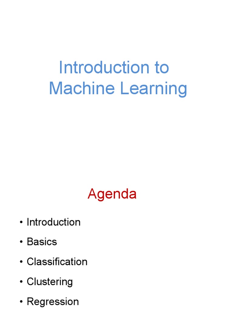 Introduction To Machine Learning | Download Free PDF | Statistical ...