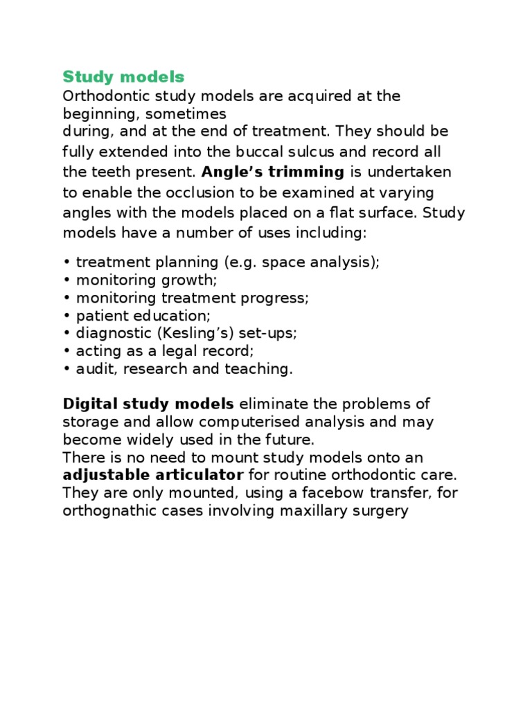 Study Models Importance | PDF
