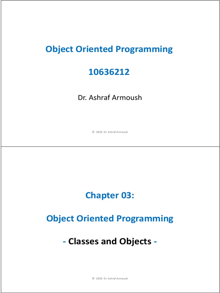 CH 03 OOP PDF | PDF | Method (Computer Programming) | Constructor ...