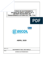 2. INFORME DE MANTENIMIENTO PREVENTIVO SISTEMA DE M.T Y CONTROL DE TRANFERENCIA AUTOMATICA TAB. TTA1