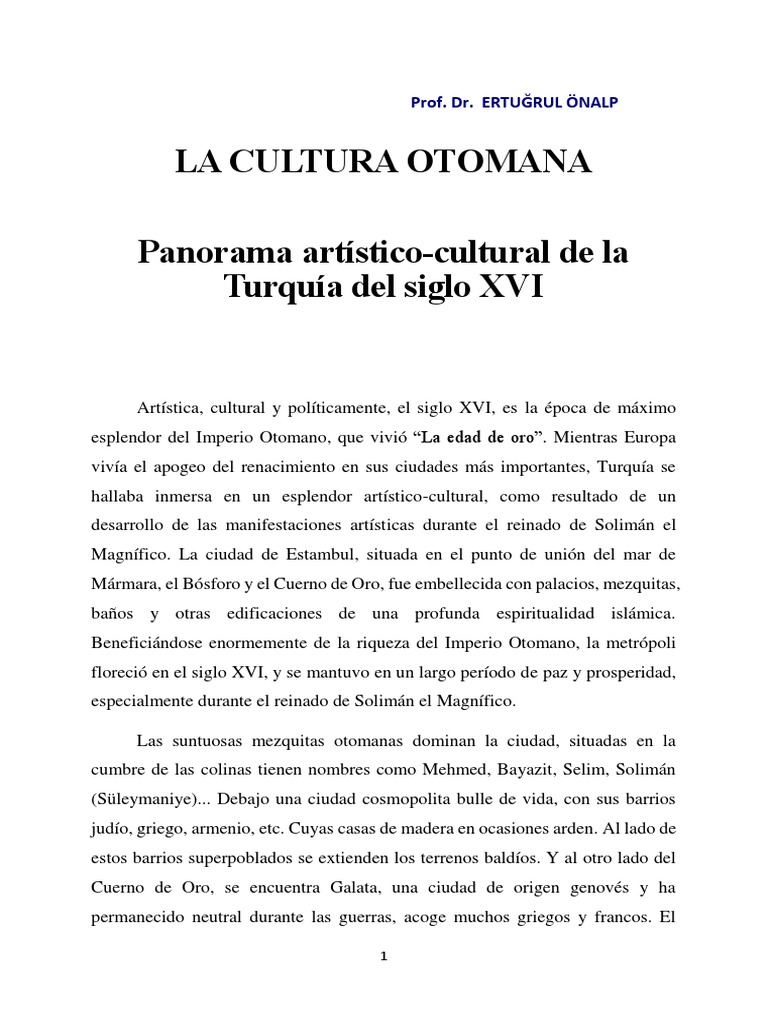 Cultura del Imperio Otomano en el XVI | PDF | imperio Otomano ...