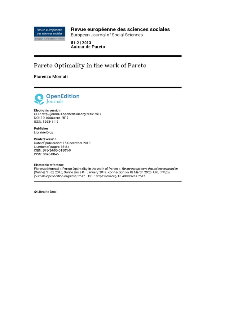 Pareto Optimum PDF | PDF | Pareto Efficiency | Welfare Economics