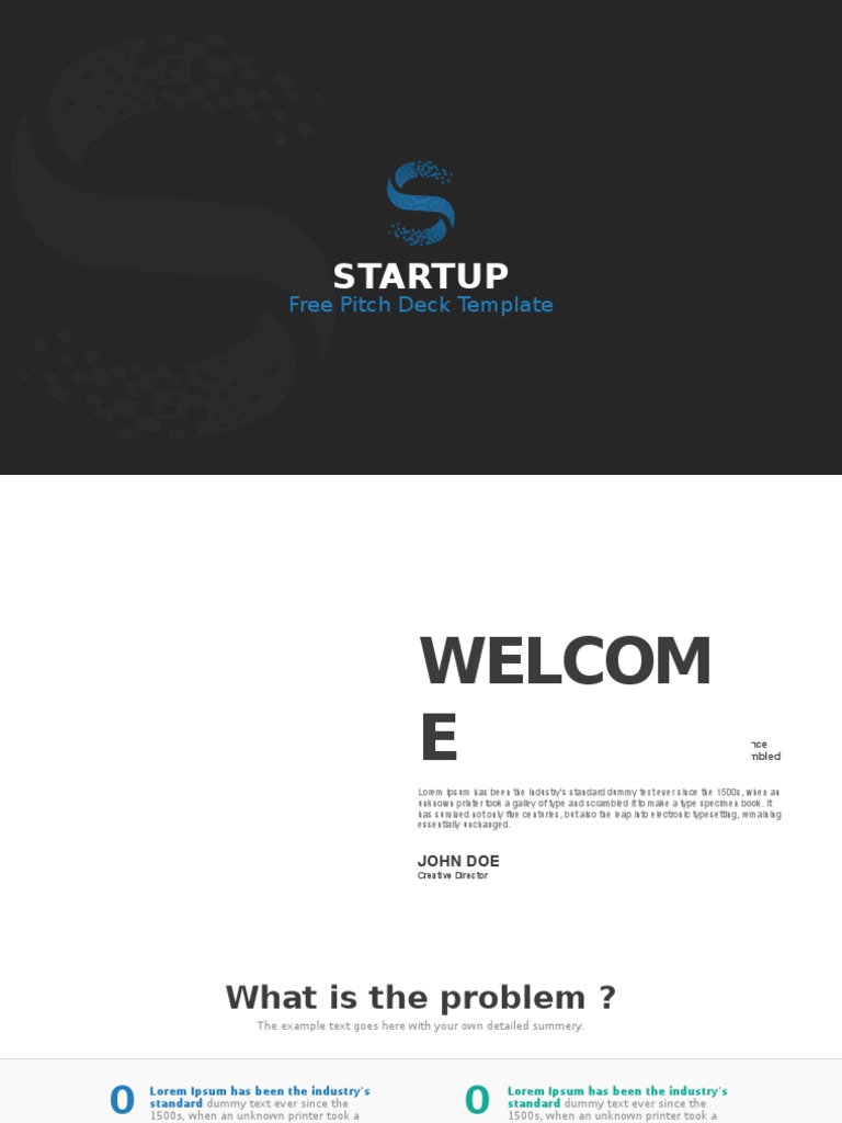 Startup: Free Pitch Deck Template | PDF | Software | Computing And ...