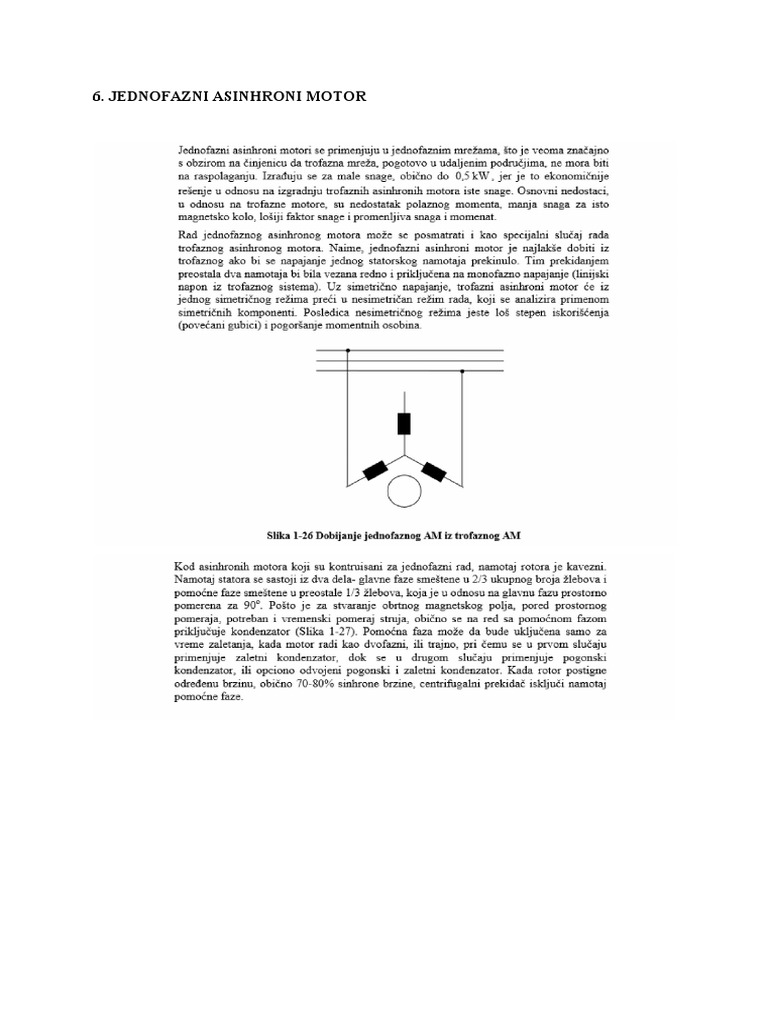 Jednofazni Asinhroni Motor | PDF