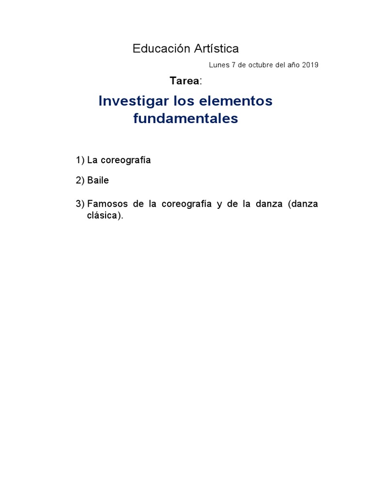 Los Elementos Fundamentales de La Danza | PDF | Bailes | Las artes ...