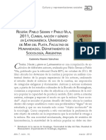 R: P S P V, 2011, C - U M P - F H - D S, A: Umbia Nación Y Género en Atinoamérica