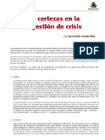 6 Certezas en La Gestión de Crisis