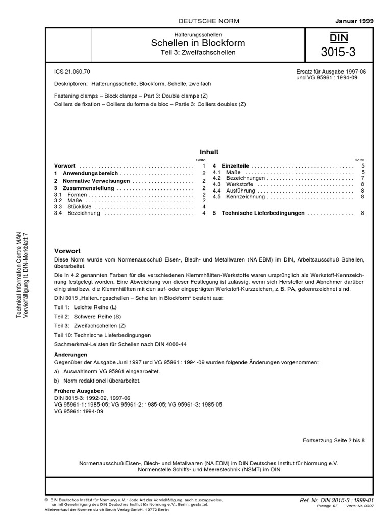 DIN EN ISO 3015-3 - Tubing Clamp | PDF