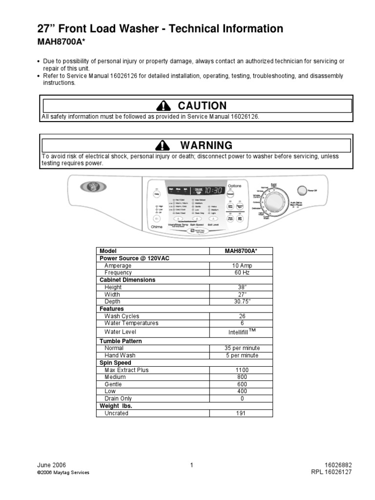 Maytag Service Manual 2 PDF Washing Machine Switch