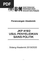 Perancangan Akademik JKP 419 Usul Penyelidikan Sidang Akademik 20192020