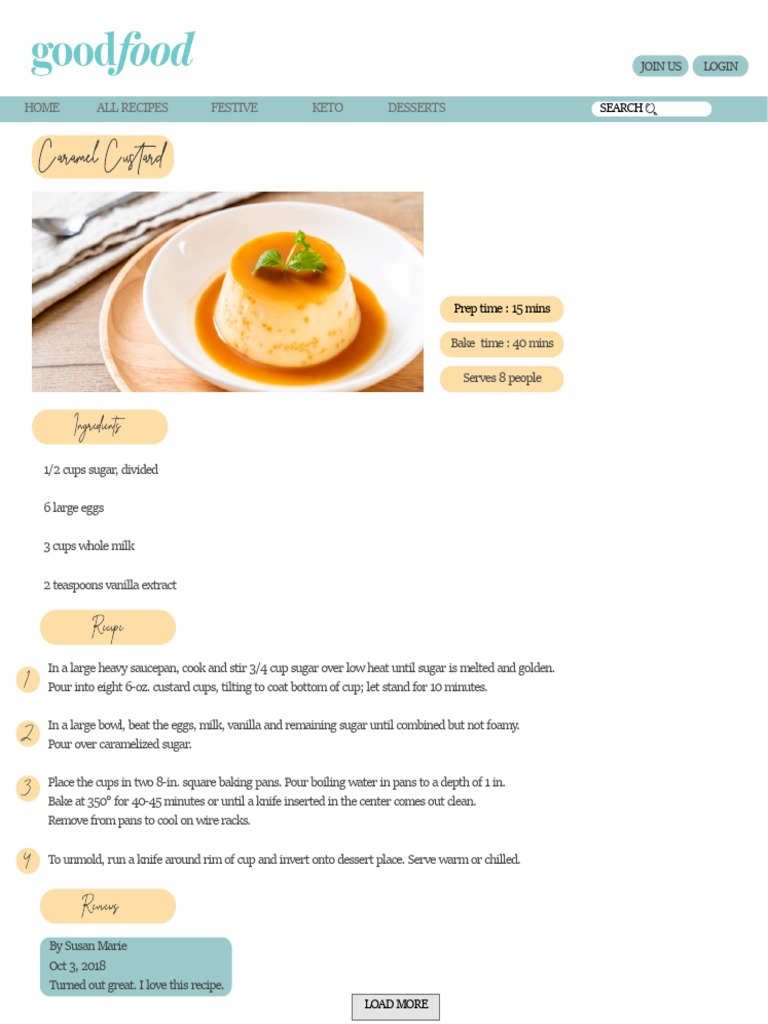Easy Caramel Custard Recipe