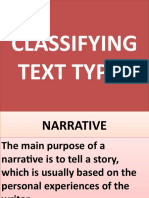 Classifying Texts: Narratives, Expositions, Recounts & Persuasives
