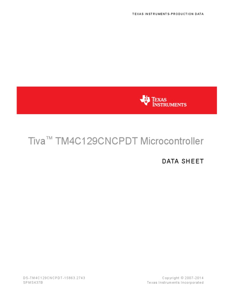 Datasheet TIVA TM4C129 PDF | PDF | Analog To Digital Converter ...