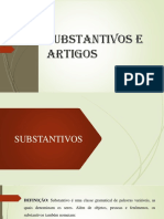 Substantivos, artigos e graus