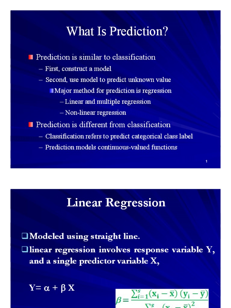Understanding Prediction vs. Classification | PDF