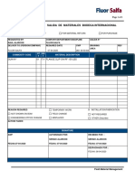 Salida de Materiales Bodega Internacional: Field Material Request