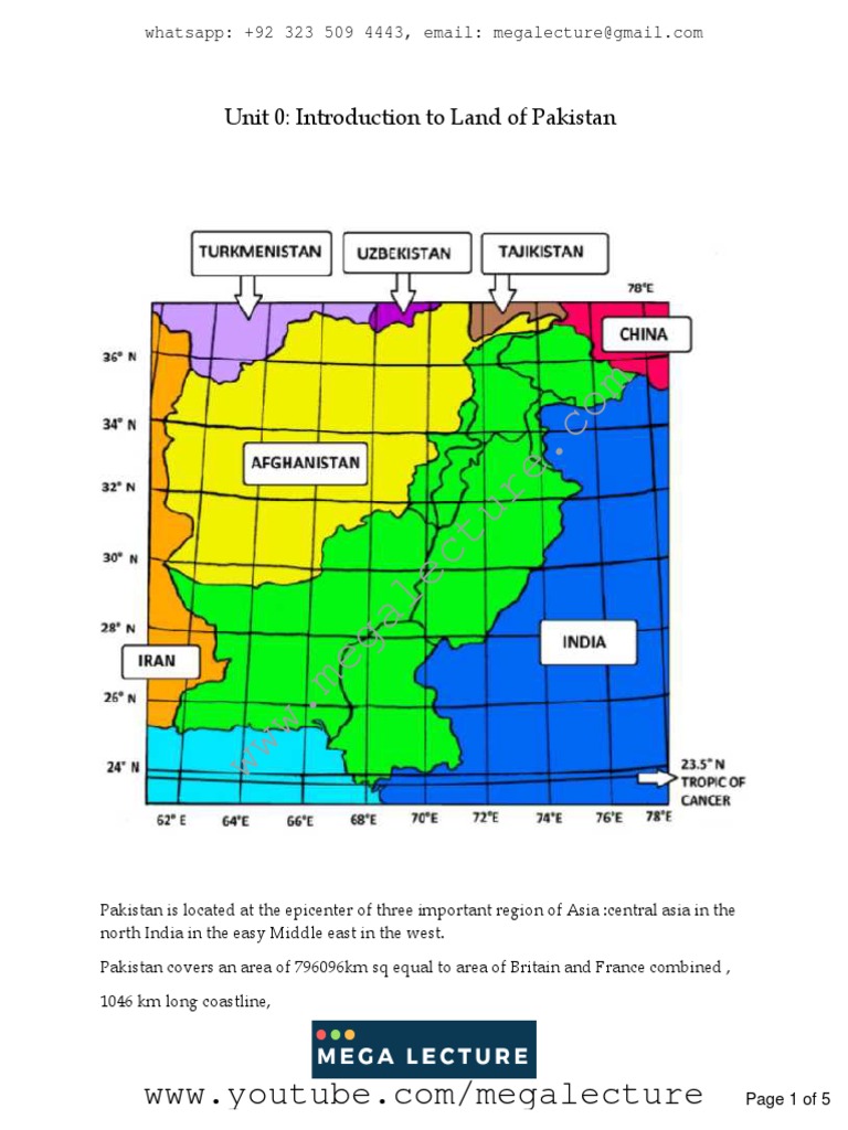 Unit 0 Land of Pakistan PDF PDF Pakistan Physical Geography