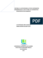 Tratamiento Contable A Las Provisiones, Activos Contingentes y Pasivos Contingentes Bajo La Nic 37 para Las Cooperativas Financieras de Bucaramanga PDF