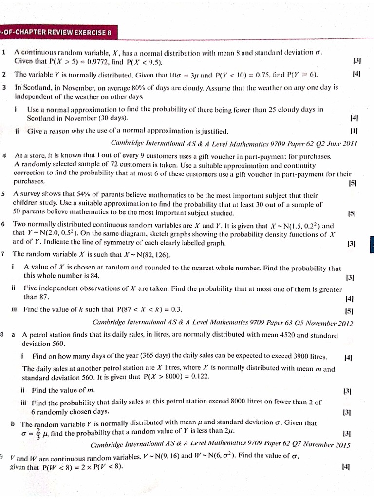 Worksheet For Normal | PDF