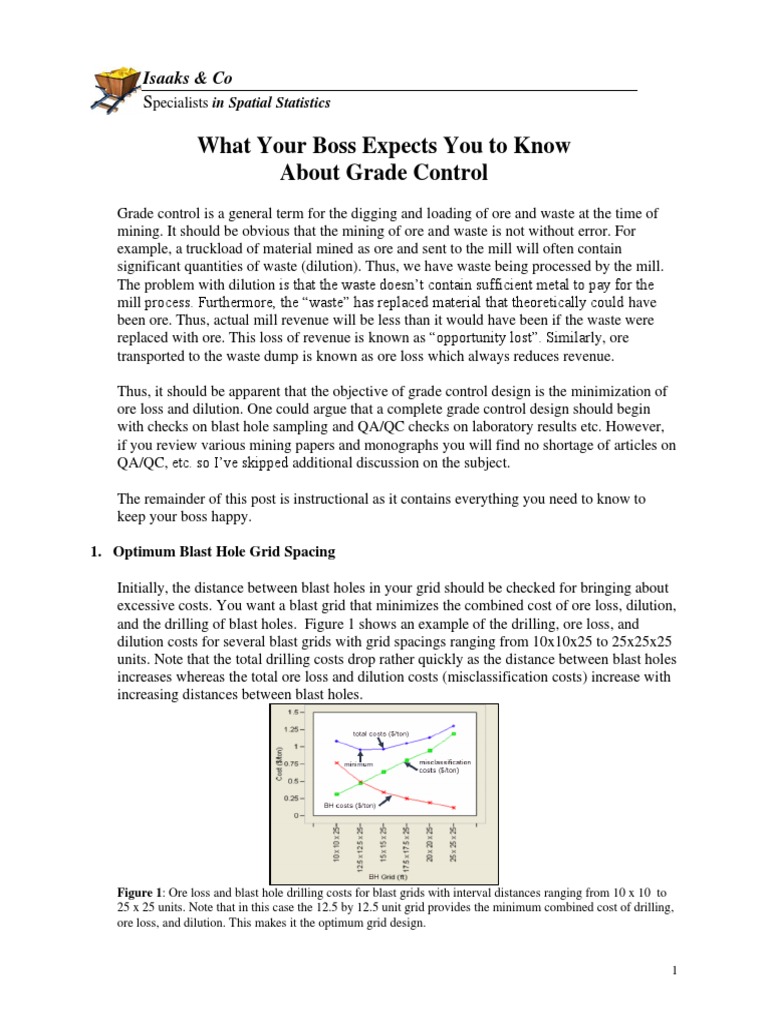 Grade Control Optimization in Mining | PDF | Statistical Theory ...