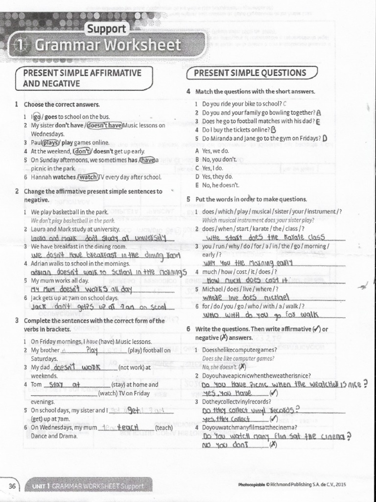 Present Simple Questions | PDF | Grammar | Language Mechanics