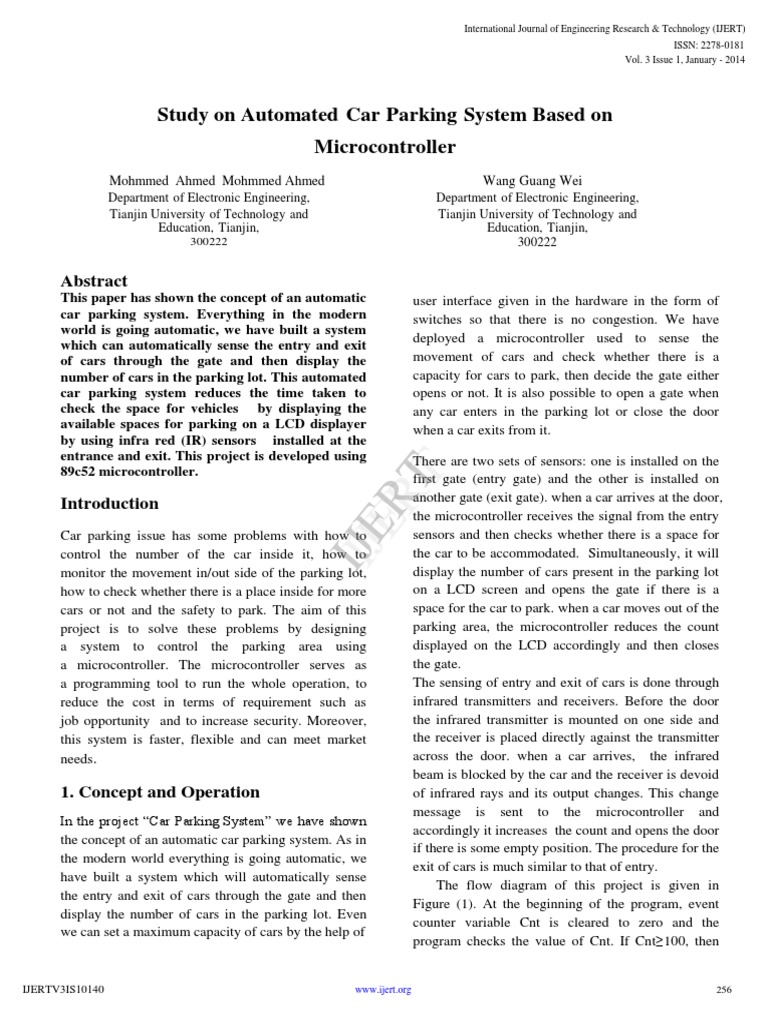 Study On Automated Car Parking System Based On Microcontroller
