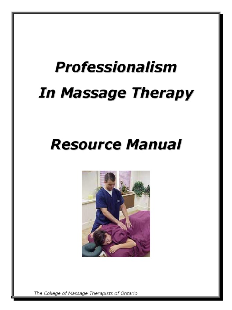 Professionalism in Massage Therapy Resource Manual PDF PDF Massage