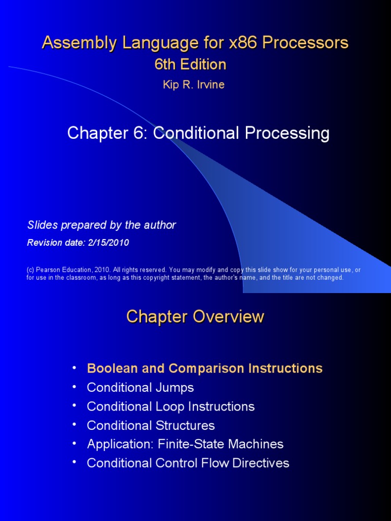 Chapt 06 | PDF | Assembly Language | Control Flow