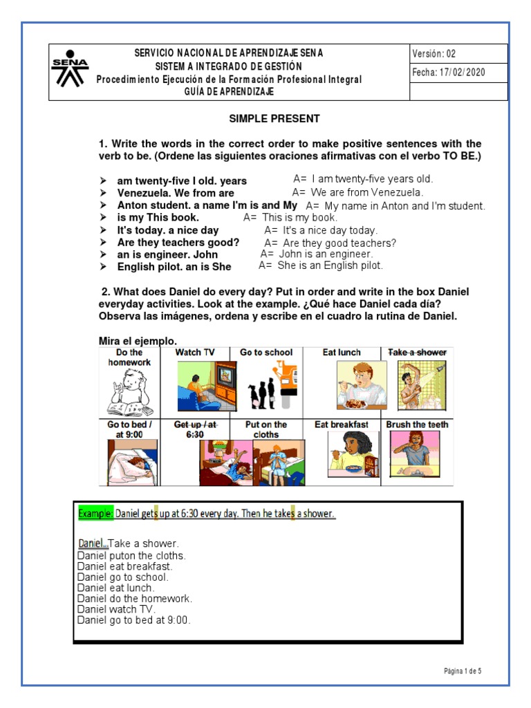 Simple Present Learning Guide | PDF | Linguistic Typology | Language ...