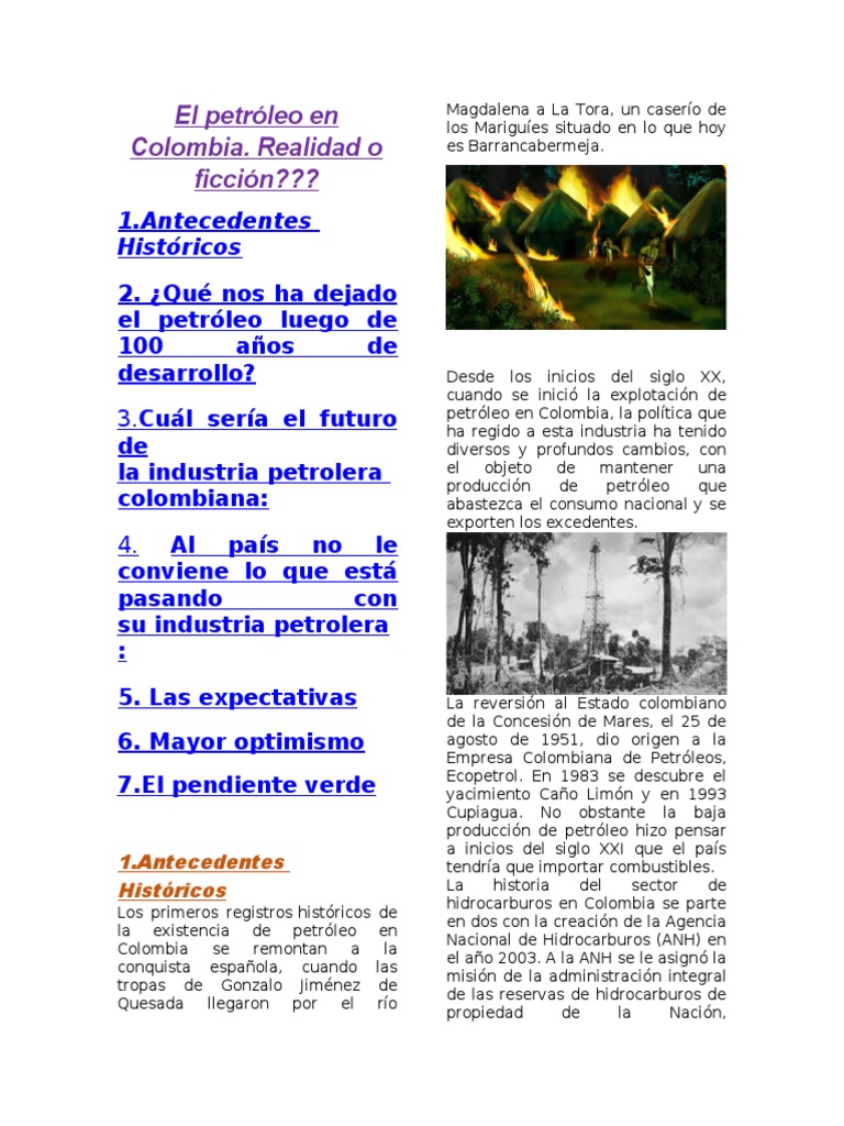 Historia y futuro del petróleo en Colombia | PDF | Petróleo | Colombia