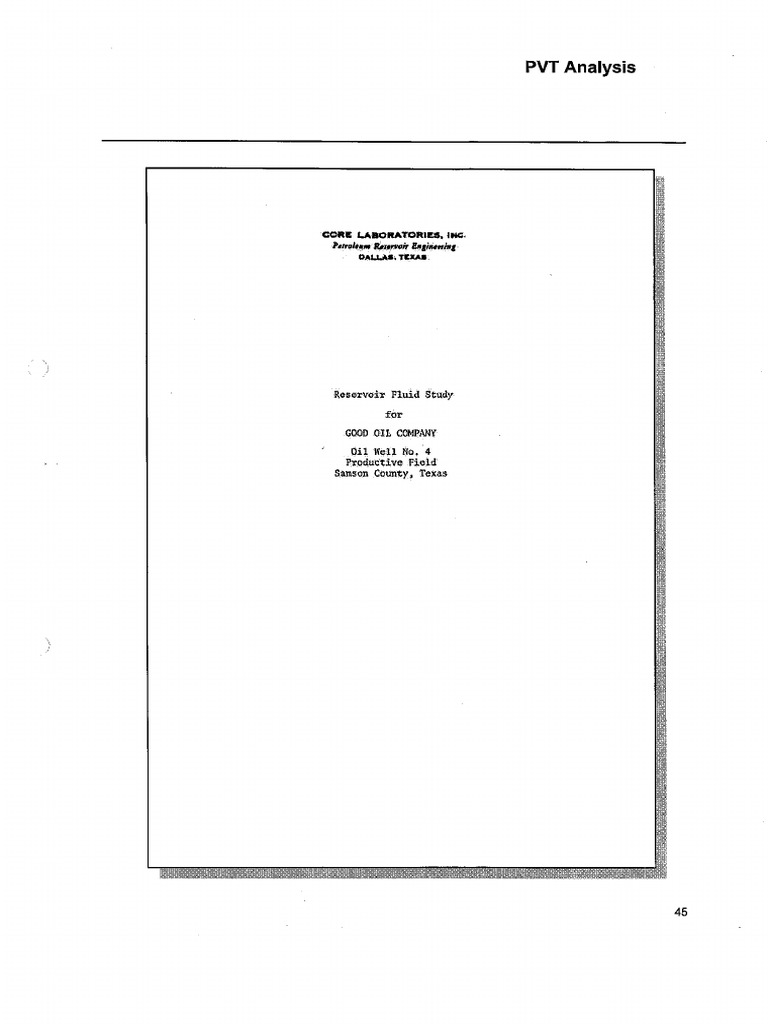 Pvt Report Example _ PVT Tests, Analysis and Its Advances in the ...