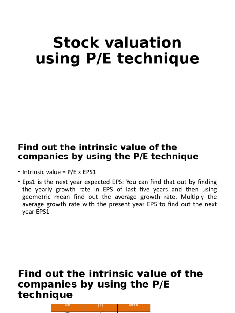 Stock Valuation Using P Pdf