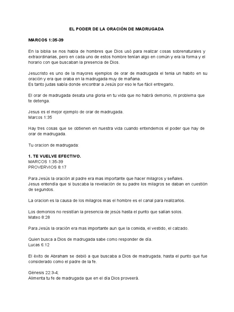 El Poder de La Oracion de Madrugada | PDF | Oración | Milagro