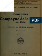 Von Hausen Max - Souvenirs de La Campagne de La Marne 1914