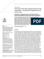 Recurrence Rates After Surgical Removal of Oral Leukoplakia-A Prospective Longitudinal Multi-Centre Study