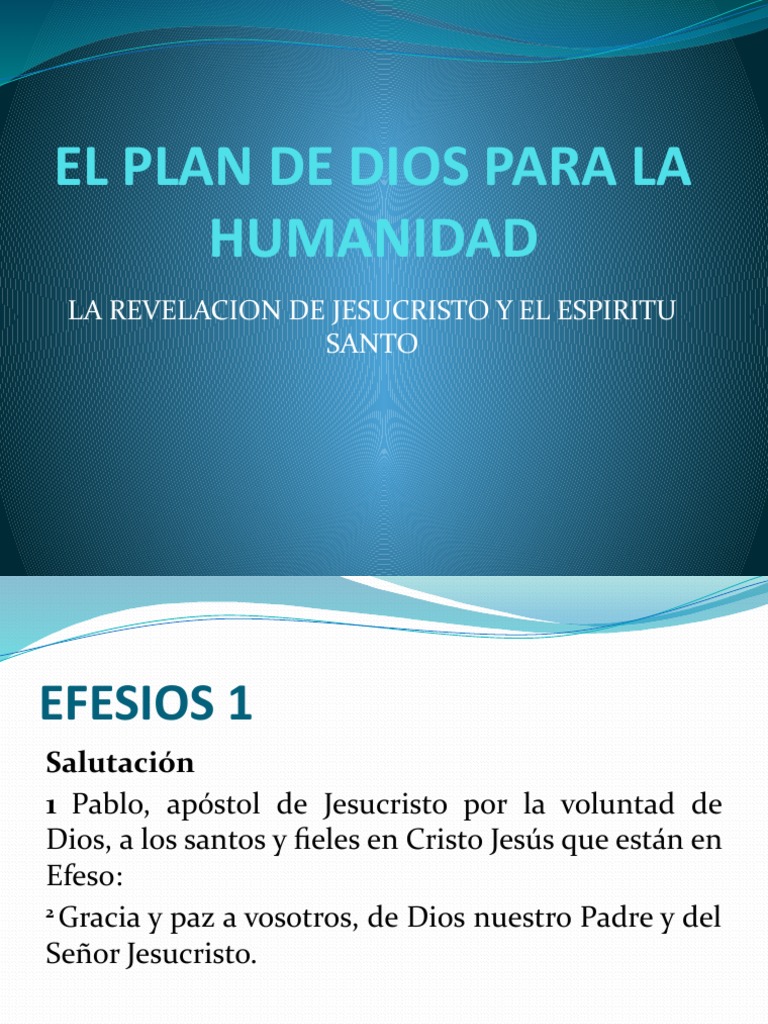 El Plan de Dios para la Humanidad | PDF | Cristo (título) | espíritu Santo