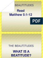 The Beautitudes: Read Matthew 5:1-12