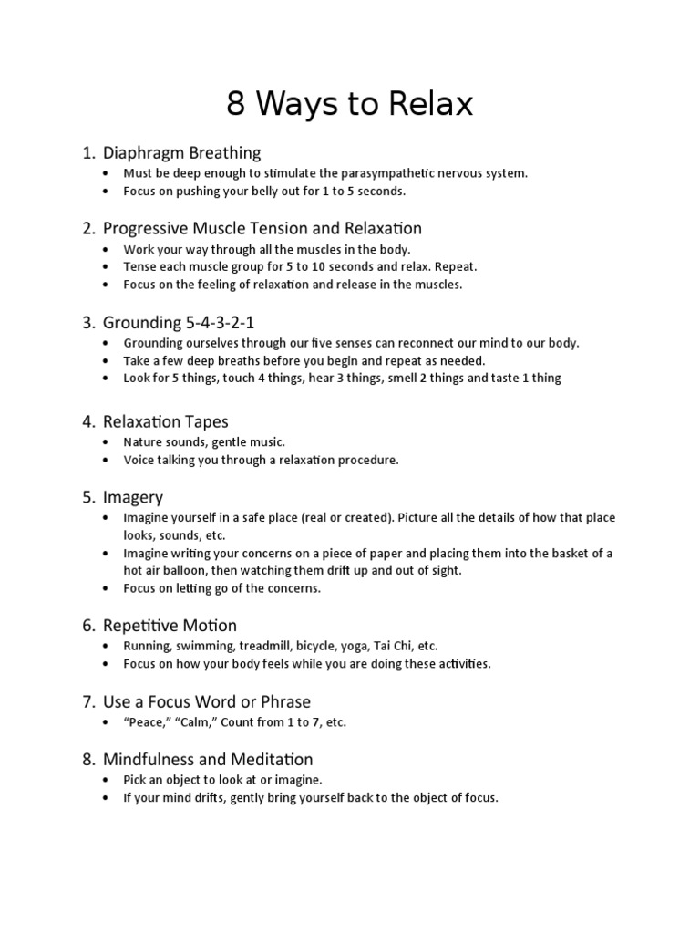 Stress Relief Techniques | PDF