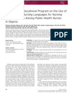 Impact of An Educational Program On The Use of Standardized Nursing Languages For Nursing Documentation Among Public Health Nurses in Nigeria.