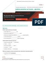 Determinantes y Pronombres Posesivos en Francés - Ejercicios
