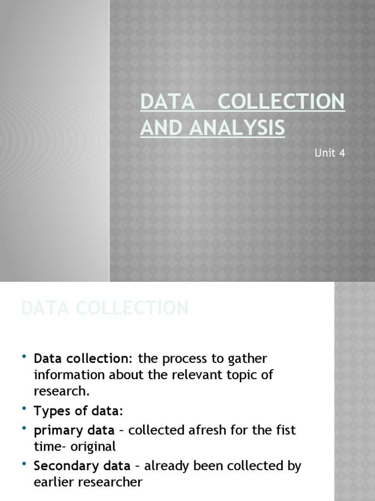 BRM Data Collection and Analysis PDF Data Survey Methodology