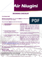 CHECKLIST WHEN BOOKING ON AIR NIUGINI DOMESTIC FLIGHTS (Effective 07 APRIL 2020)